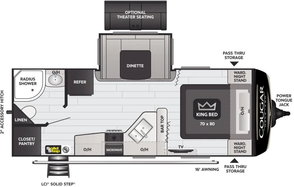 Floorplan of RV model 22RBSWE