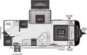 Floorplan of RV model 22RBSWE