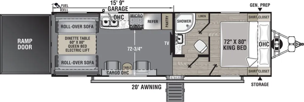 Floorplan of RV model 27KB