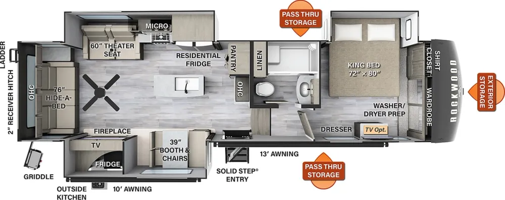 Floorplan of RV model 8288SB