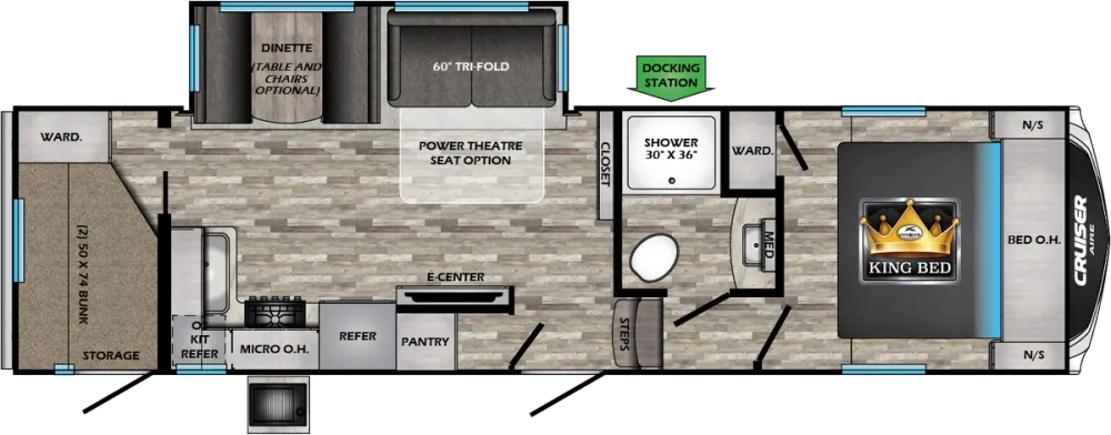 Floorplan of RV model CR28BH