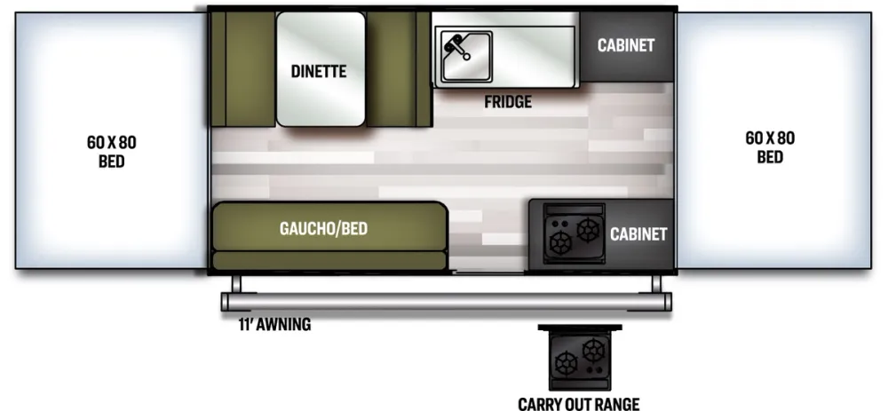 Floorplan of RV model 228LTD