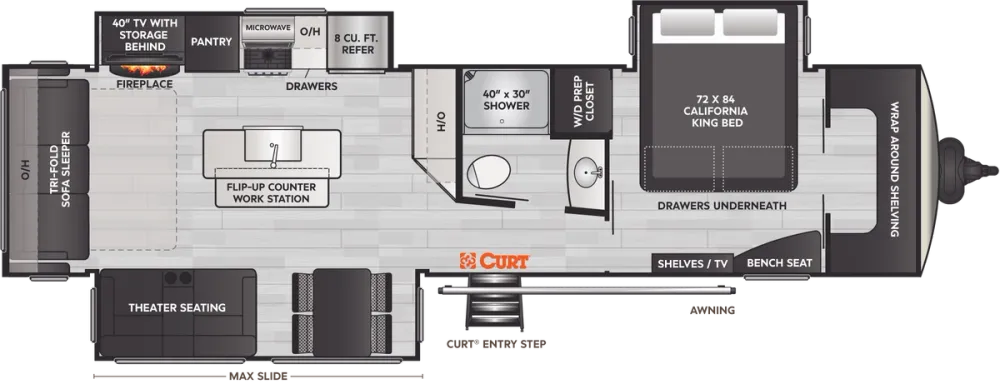 Floorplan of RV model 377RL