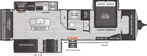 Floorplan of RV model 377RL