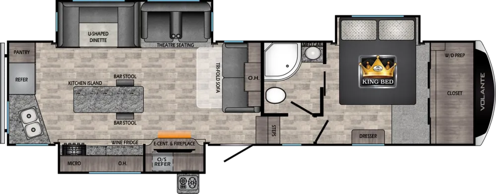 Floorplan of RV model VL326RK