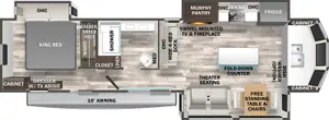 Floorplan of RV model 40CFK2