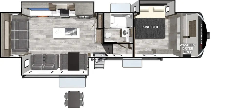 Floorplan of RV model 312RLLE