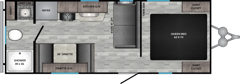 Floorplan of RV model ZR219RB