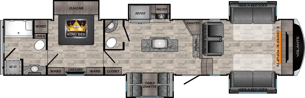 Floorplan of RV model VL3851FL