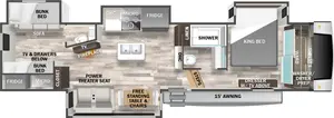 Floorplan of RV model 3325BH