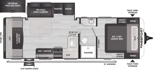 Floorplan of RV model 252RDWE