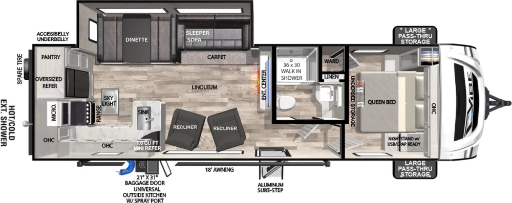 Floorplan of RV model 26RK