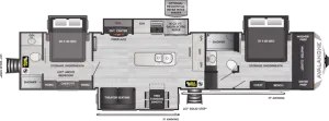 Floorplan of RV model 390DS