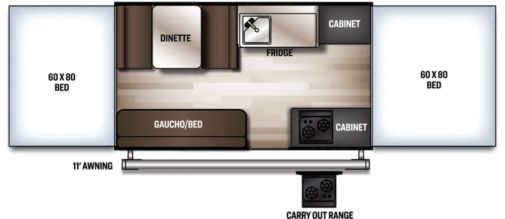 Floorplan of RV model 2280LTD