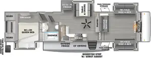 Floorplan of RV model 3770FL