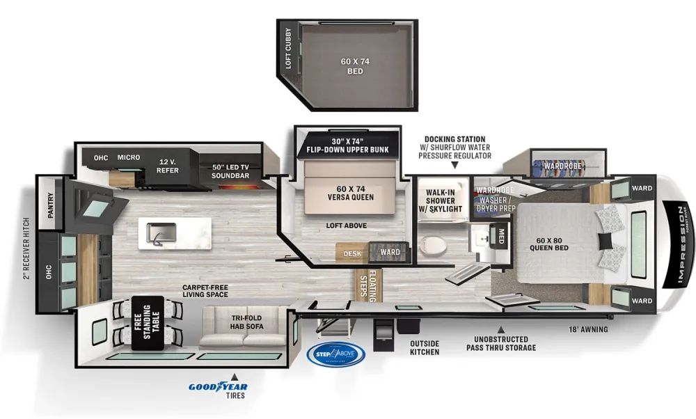 Floorplan of RV model 315MB