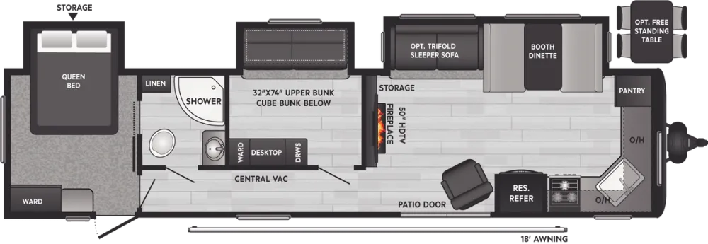 Floorplan of RV model 38FKTS