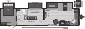 Floorplan of RV model 38FKTS