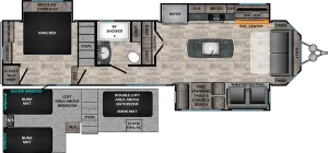 Floorplan of RV model HP370FDL