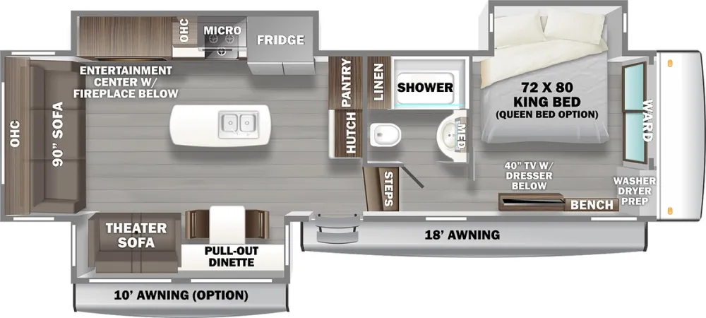 Floorplan of RV model 3410PMK