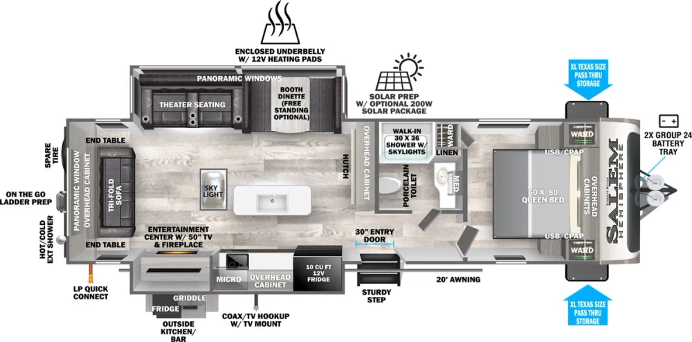 Floorplan of RV model 273RL