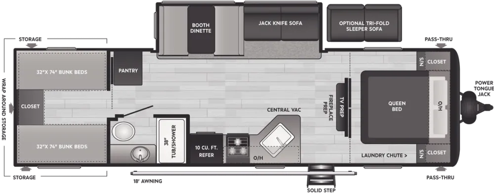 Floorplan of RV model 29QBS