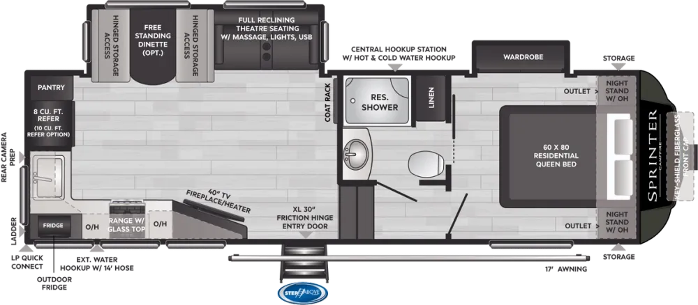 Floorplan of RV model 25ML