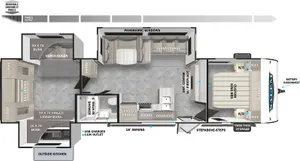 Floorplan of RV model 31KQBTS