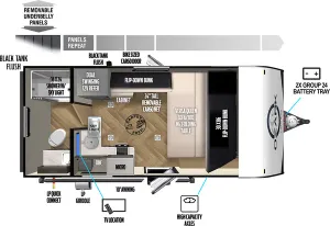 Floorplan of RV model 1530VBK