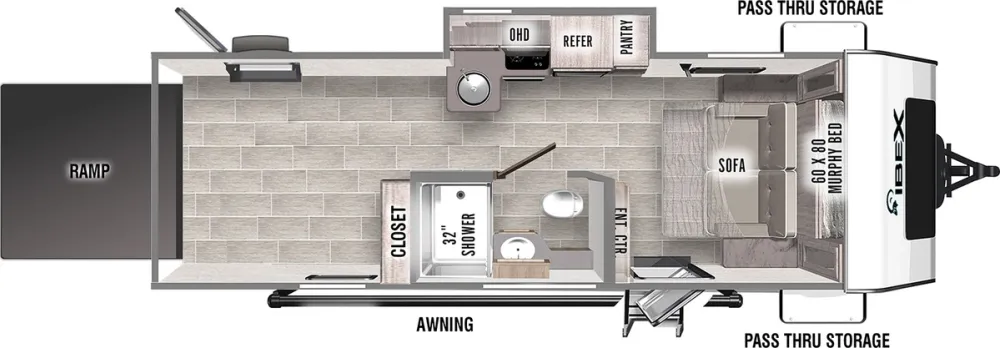 Floorplan of RV model 24MTH