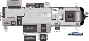 Floorplan of RV model 34TSB