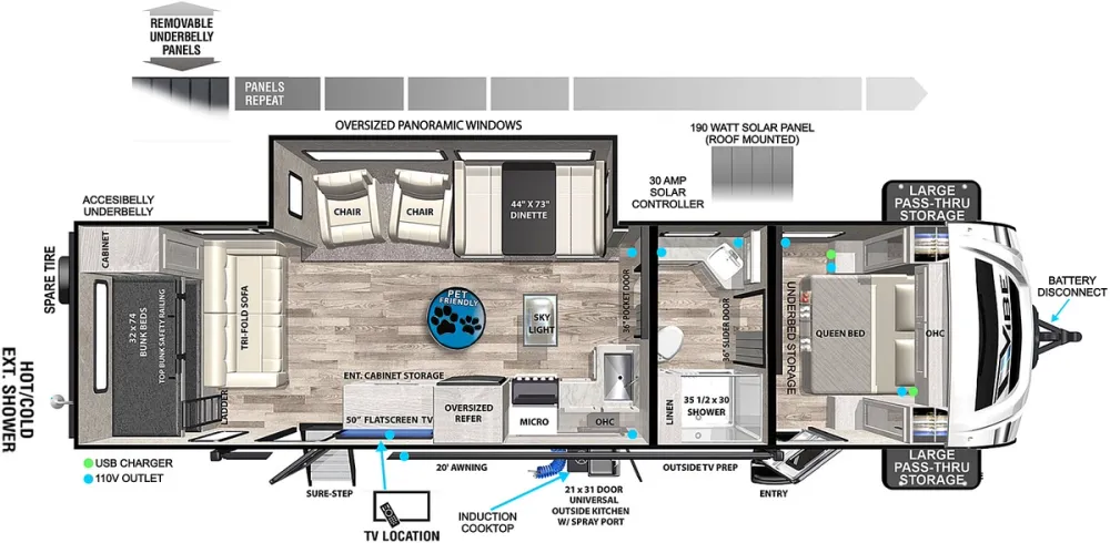 Floorplan of RV model 32MS