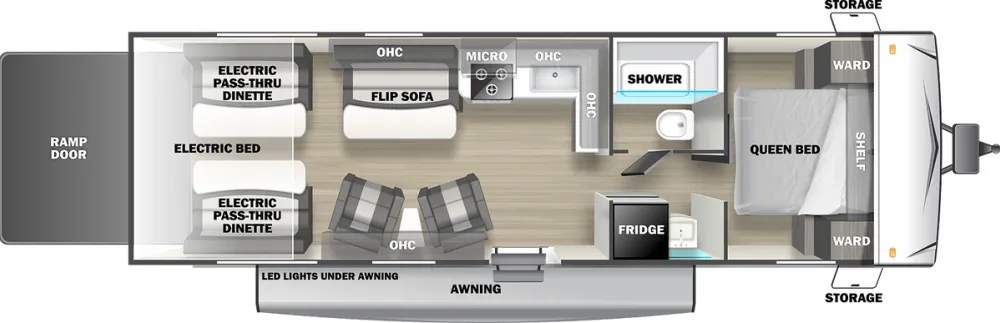 Floorplan of RV model 25RQGMX