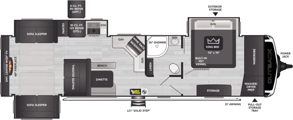 Floorplan of RV model 341RD