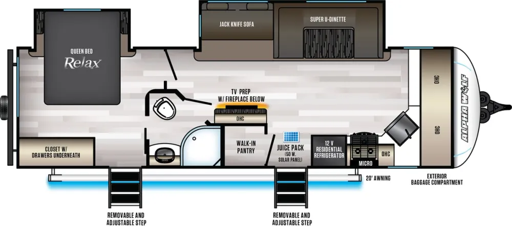 Floorplan of RV model 28FK-L