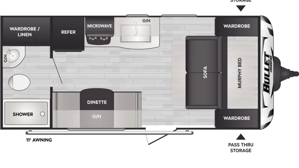 Floorplan of RV model 1800RB