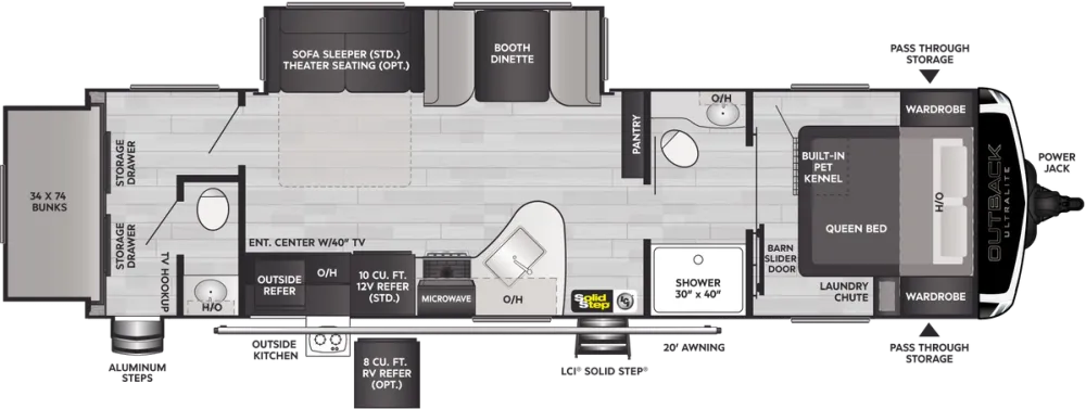 Floorplan of RV model 301UBH