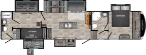 Floorplan of RV model VL3601LF