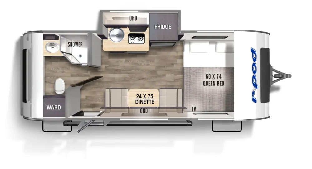 Floorplan of RV model RP-180