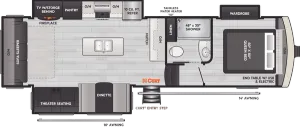 Floorplan of RV model 332SLRL