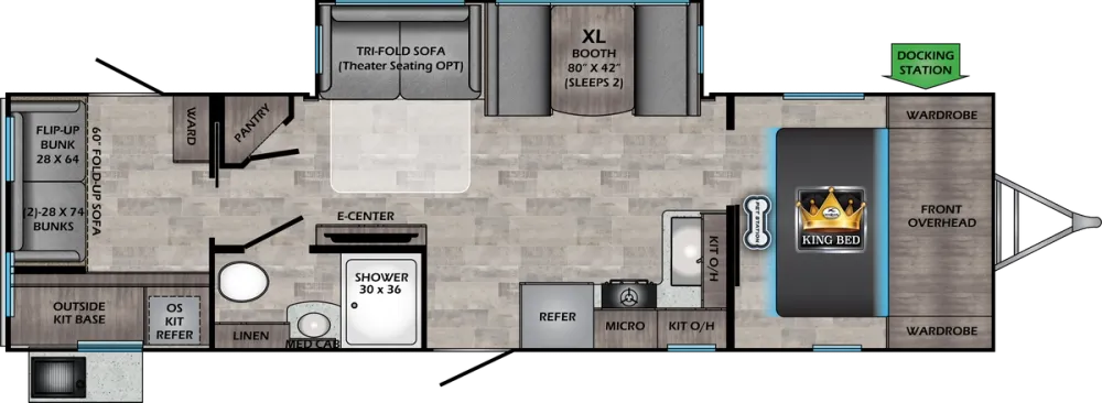 Floorplan of RV model SS299QB