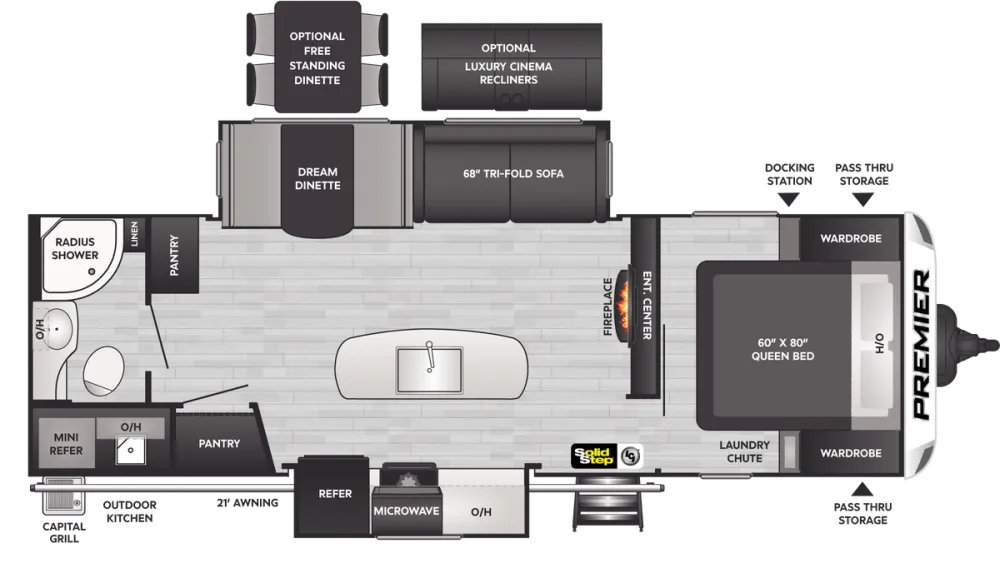 Floorplan of RV model 26RBPR