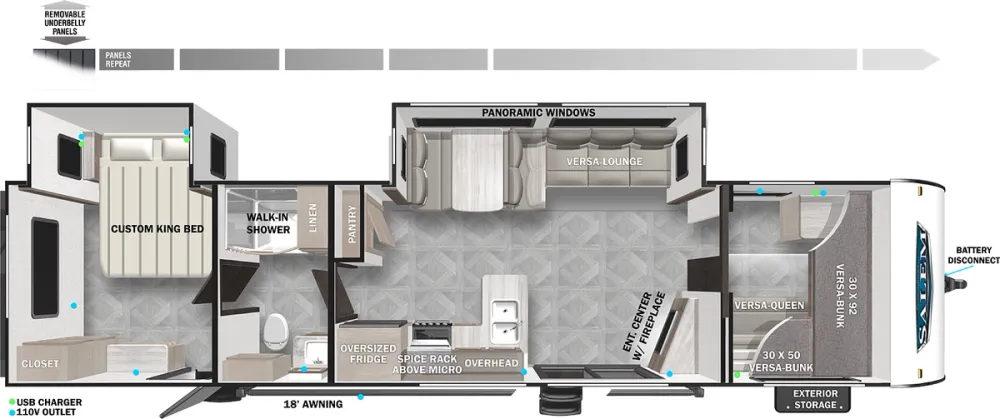 Floorplan of RV model 36VBDS