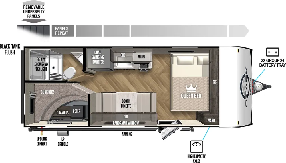 Floorplan of RV model 1650BHK