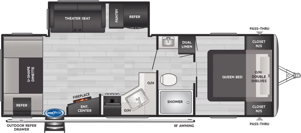 Floorplan of RV model 256RD