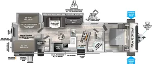 Floorplan of RV model 314BUD