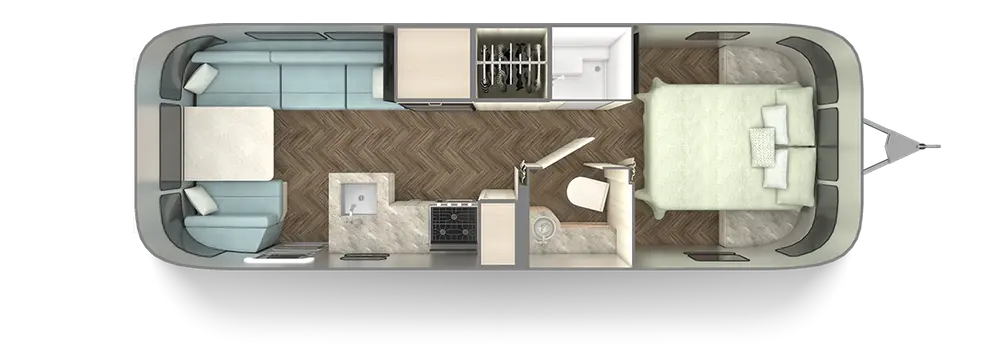 Floorplan of RV model International 27FB