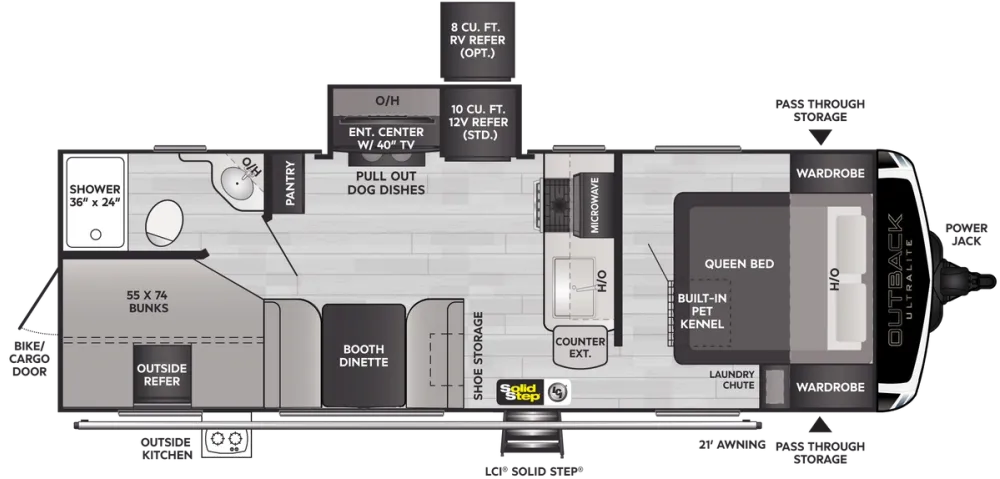 Floorplan of RV model 244UBH