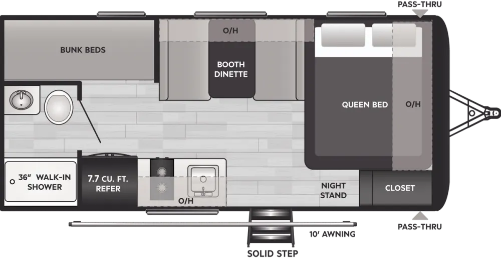 Floorplan of RV model 175BH