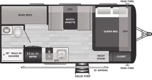 Floorplan of RV model 175BH